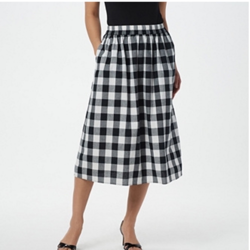 Joan Rivers Buffalo Check Midi Skirt
